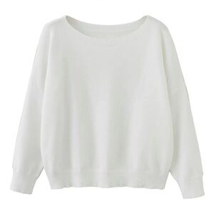 Scoop Neck Sweater white